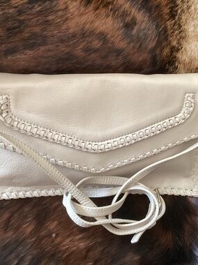 Sondra Roberts Fine Leather Delicate Top Flap Envelope Clutch/Crossbody Handbag